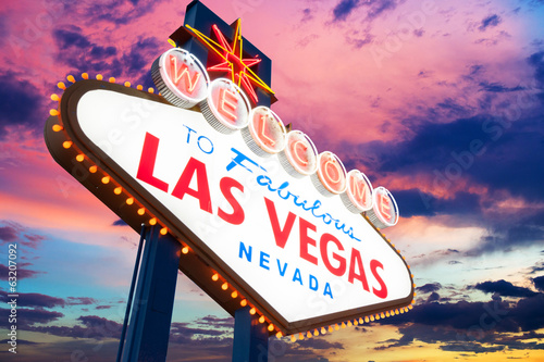 Fotoboard na płycie Witamy w bajecznym las vegas nevada znak