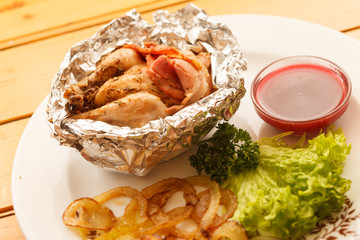 Poster - roast quail in the foil