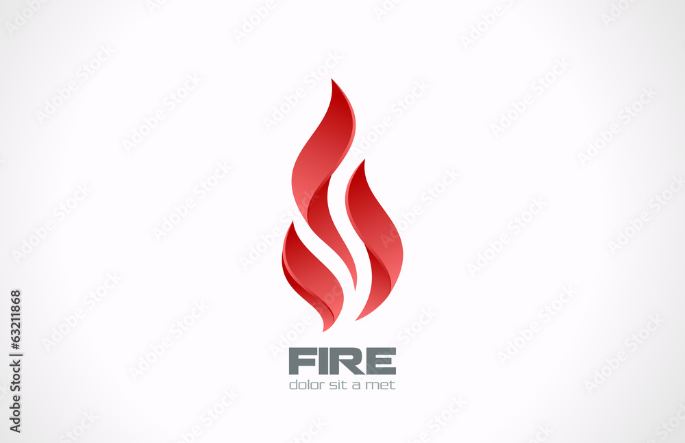 Fire Flame vector logo design. Tongues of flame creative icon - obrazy, fototapety, plakaty 