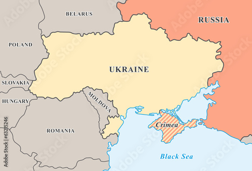 Fotografía Crimea annexation. Political map of Crimean crisis 2014.