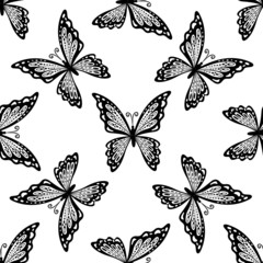 Sticker - Seamless pattern of butterflies