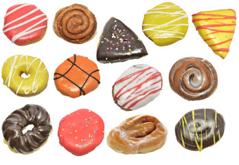 Wall Mural - Donuts Isolated On White Background