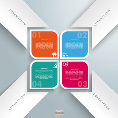 Wall Mural - 4 round colored quadrates bevel stakes cross