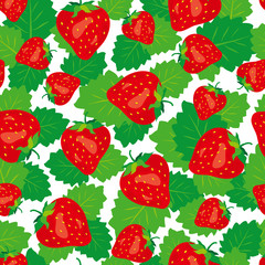 Aufkleber - seamless pattern with strawberries