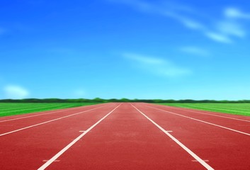 Running Track under Blue Sky