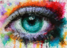Beautiful Eye In Geometric Styling Abstract Geometric Background