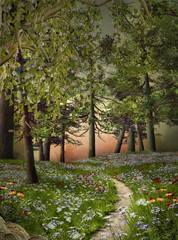 Wall Mural - Enchanted nature series - Mysterious summer forest