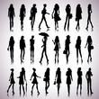 Urban women silhouettes