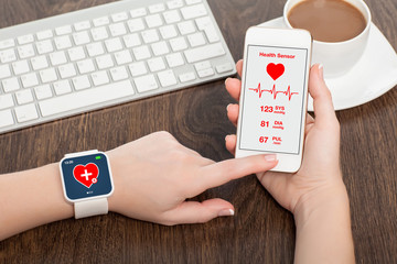 touch phone and smart watch with mobile app health sensor