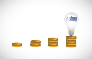 e-shop gold graph concept illustration design