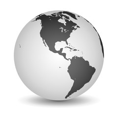 black and white globe