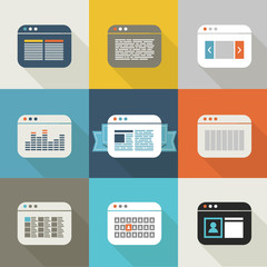 Poster - Different web browser icons set vintage style
