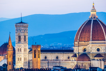 Canvas Print - Florence, Cathedral, dome details, Italy