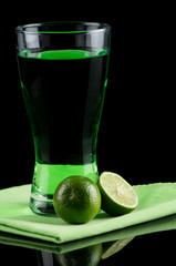 lemon drink on a dark background