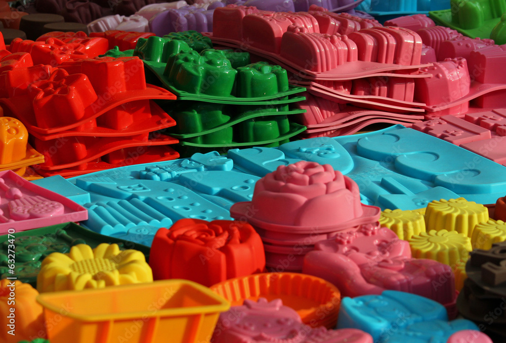 material silicone mould to create cakes of many forms - obrazy, fototapety, plakaty 