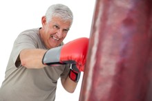 Portrait Of A Determined Senior Boxer