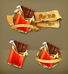 Poster - Chocolate, retro vector icon