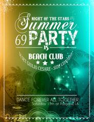 Summer Party Flyer for Music Club events