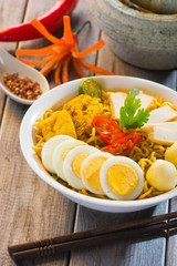 Wall Mural - thai curry noodles with background