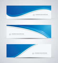 Aufkleber - Abstract vector business background banner beautiful blue wave