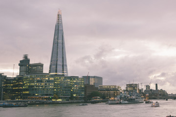 Wall Mural - London Skyline with Shard Skyscraper at Twilight