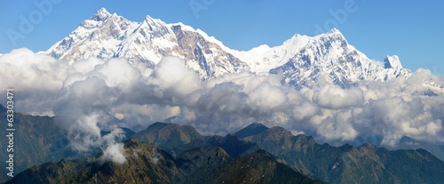 Fotoboard na płycie Z góry annapurna himal z jaljala pass - nepal - Azja