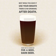 No drinking after death - dark beer illustration