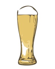 Glass of beer sketch - isolated on white background