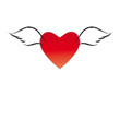 Rotes Herz mit Flügeln, Liebe, die beflügelt und gute Energie in dein Leben bringt, Lebenslust und Lebensfreude, verliebt sein