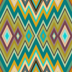 Poster - Color Abstract Retro Zigzag Vector Background