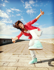 Canvas Print - beautiful dancing girl in movement