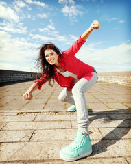 Canvas Print - beautiful dancing girl in movement