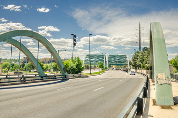 Wall Mural - Bridge in Downtown Denver and Blue Sky