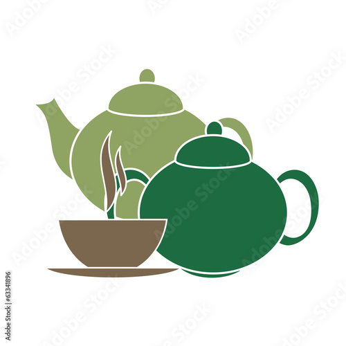Obraz w ramie Tea Icons Vector Illustration