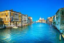 Venice Grand Canal, Santa Maria Della Salute Church Landmark. It