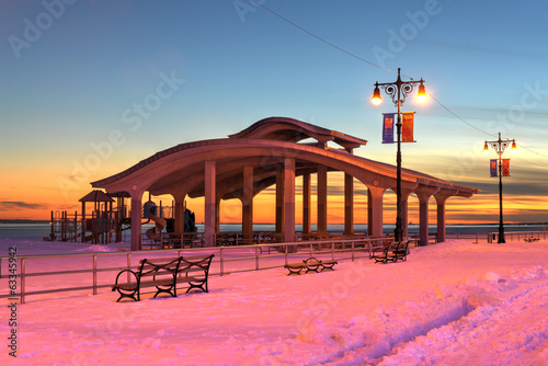 Obraz na płótnie canvas dwuczęściowy "dyptyk" Plaża brighton, ny, wintertime