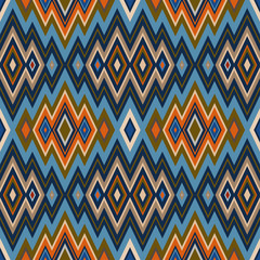 Poster - Color Abstract Retro Zigzag Vector Background