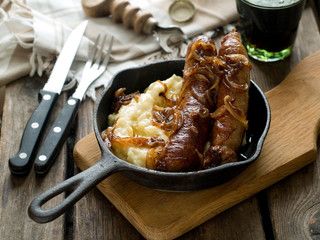 Canvas Print - Mashed potato and sausage