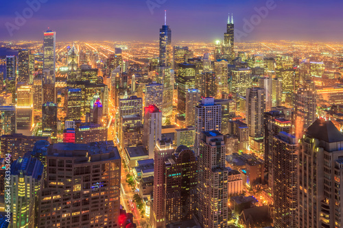 Plakat na papierze fotorealistycznym Panoramę Chicago
