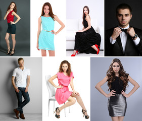 Wall Mural - Collage of fashion models