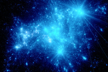 Wall Mural - Blue stars in space