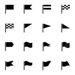 Wall Mural - vector black flag icons set