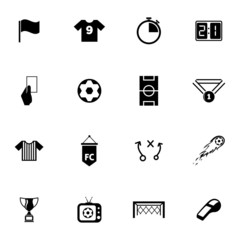 Vector black  soccer  icons set