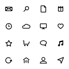 Poster - Vector black  universal  icons set