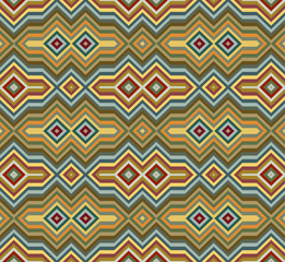 Aufkleber - Color Abstract Retro Zigzag Vector Background