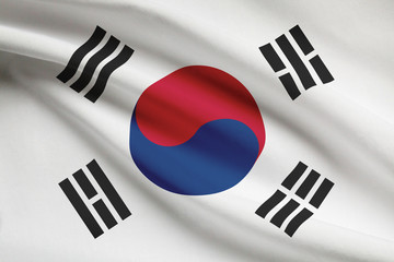 Wall Mural - Series of ruffled flags. Republic of Korea.