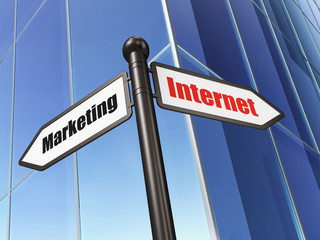 Marketing concept: sign Internet Marketing on Building