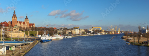 Naklejka samoprzylepna Szczecin - widok na odrę