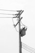 © yotrakbutda - Black and white, Transformer on electric post