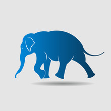 Elephant Vector Icon.Walking Movement.